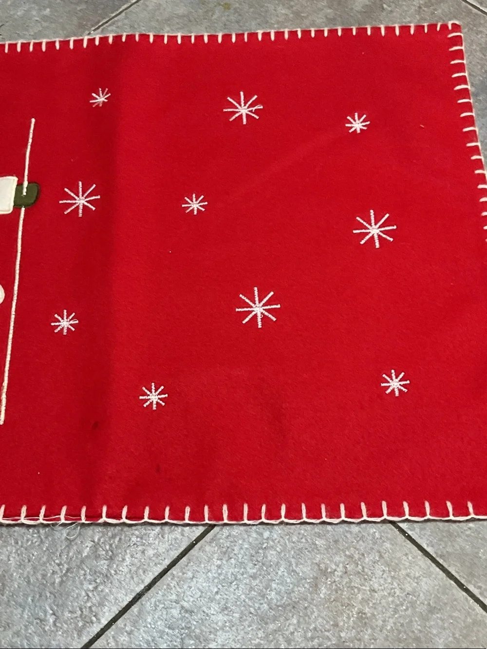 Red Santa Holiday placemats with Plaid Coat set of 4